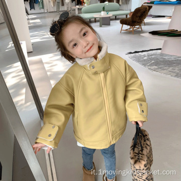 Abbigliamento per bambini con giacca di pelliccia di coniglio alla moda